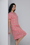Zivame Farm Lore Knit Cotton Knee Length Nightdress - Pink Icing — thumbnail 4